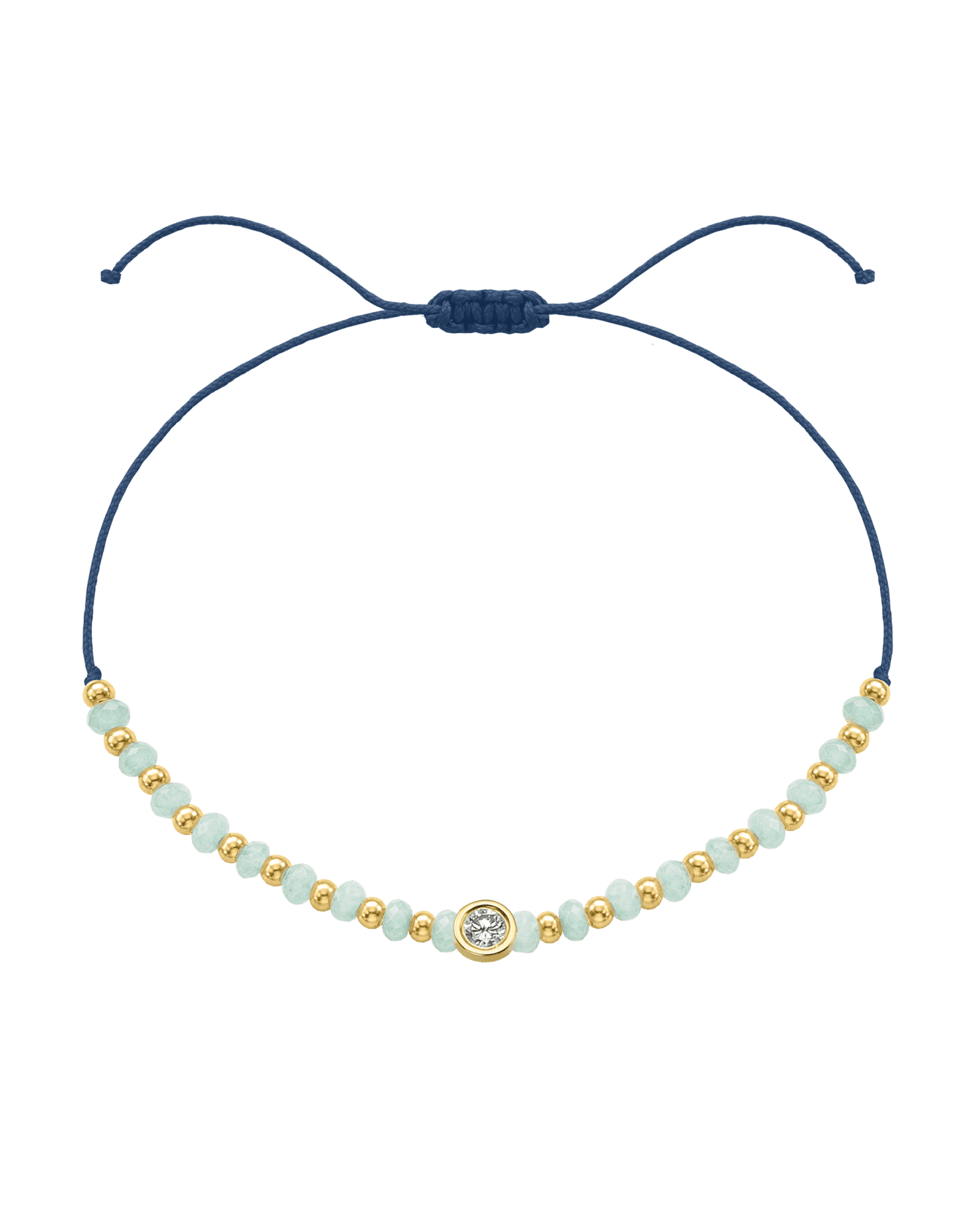 Apatite Gemstone String of Love Bracelet for Inspiration - 14K Yellow Gold Bracelets 14K Solid Gold Indigo Large: 0.1ct