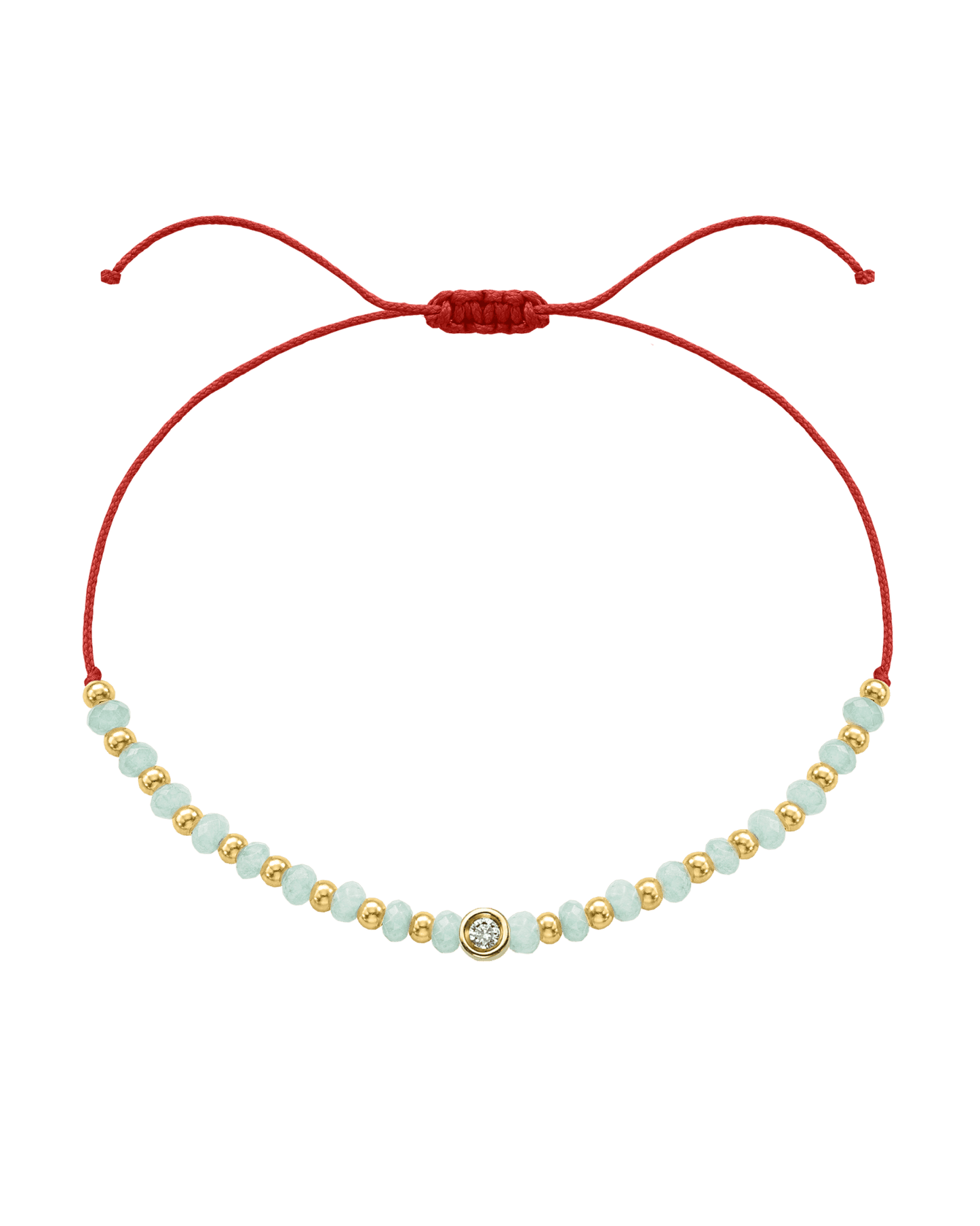 Apatite Gemstone String of Love Bracelet for Inspiration - 14K Yellow Gold Bracelets 14K Solid Gold Red Small: 0.03ct