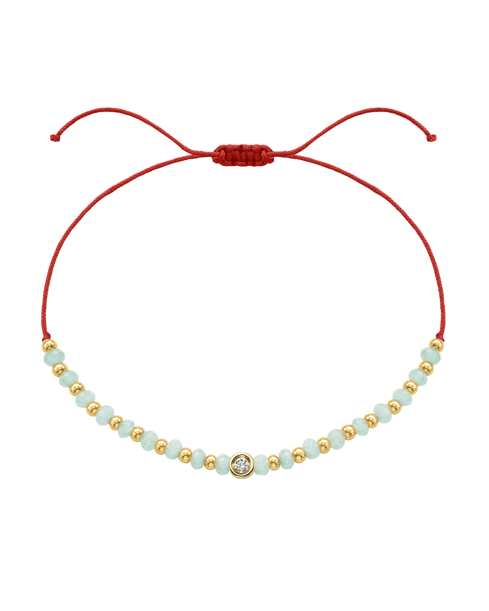 Apatite Gemstone String of Love Bracelet for Inspiration - 14K Yellow Gold Bracelets 14K Solid Gold Red Small: 0.03ct