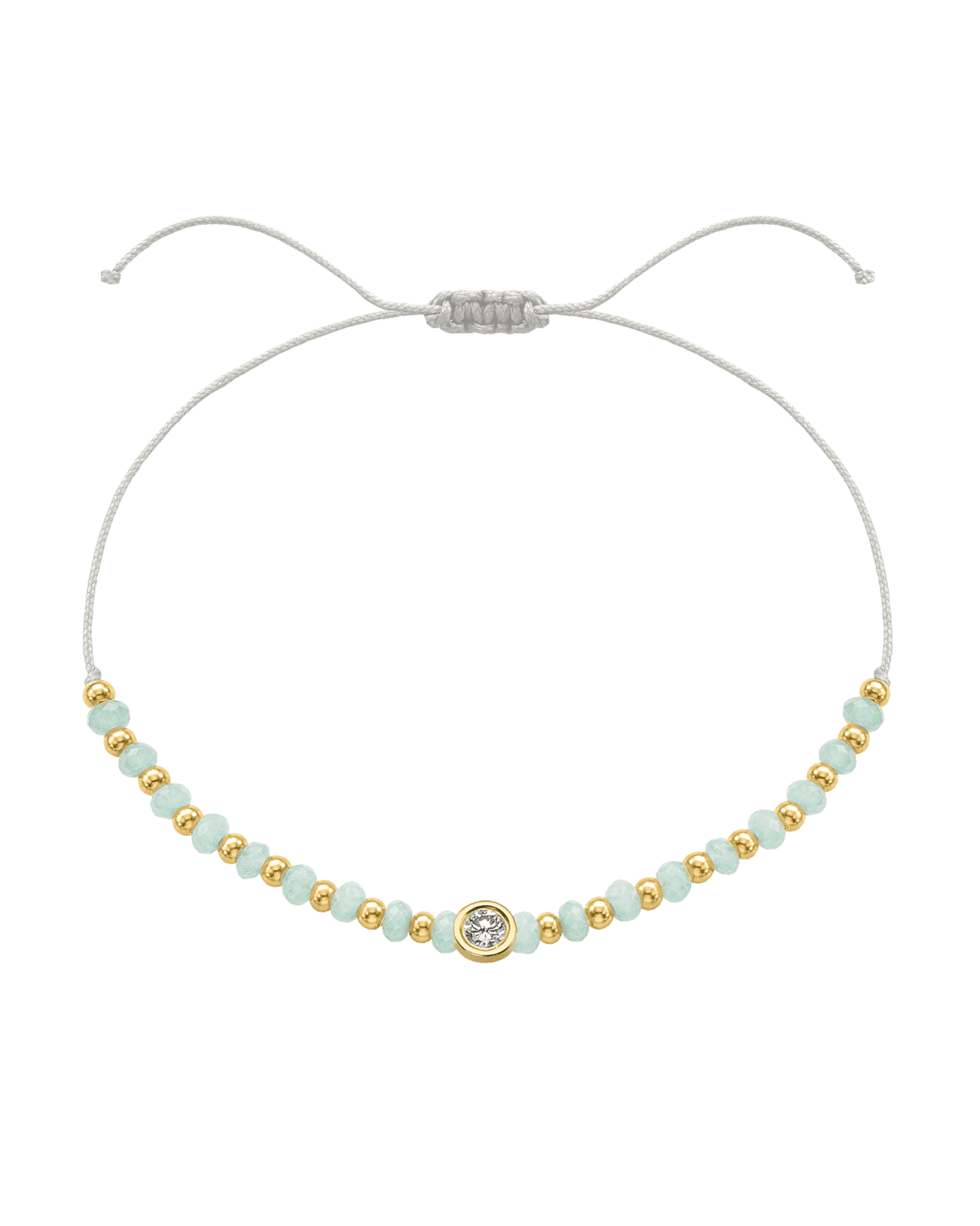 Apatite Gemstone String of Love Bracelet for Inspiration - 14K Yellow Gold Bracelets 14K Solid Gold Pearl Large: 0.1ct