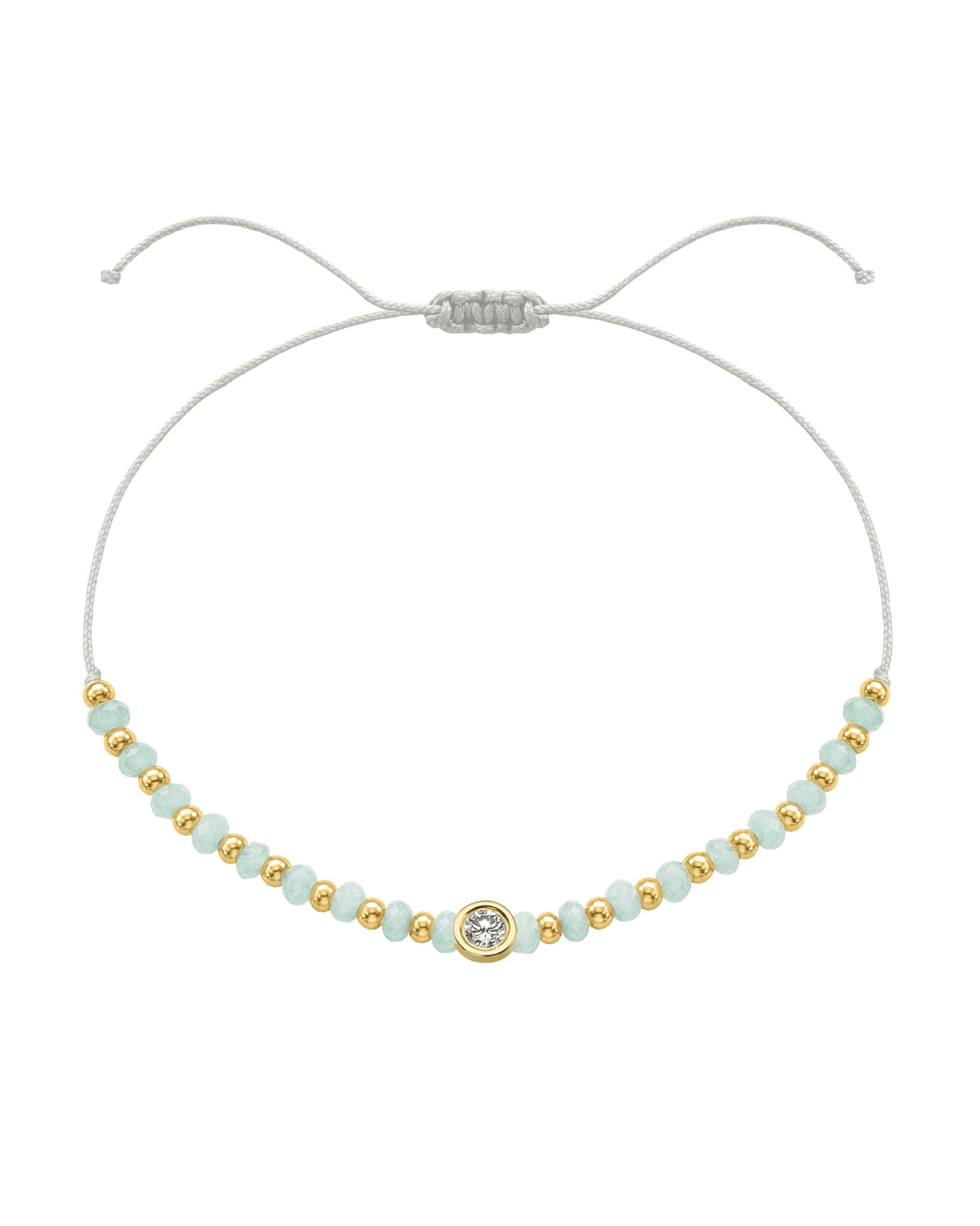 Apatite Gemstone String of Love Bracelet for Inspiration - 14K Yellow Gold Bracelets 14K Solid Gold Pearl Large: 0.1ct