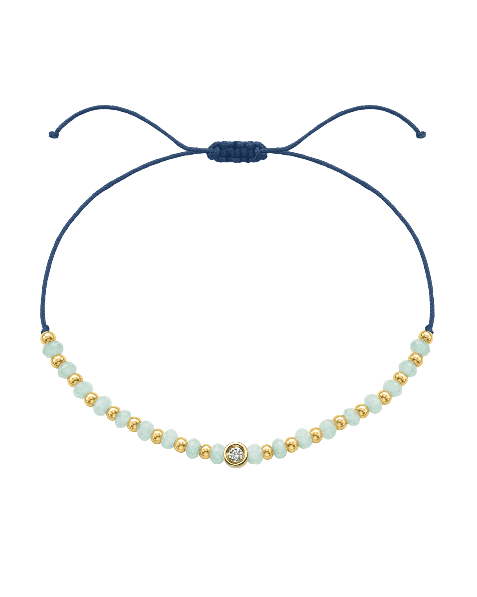 Apatite Gemstone String of Love Bracelet for Inspiration - 14K Yellow Gold Bracelets 14K Solid Gold Indigo Small: 0.03ct