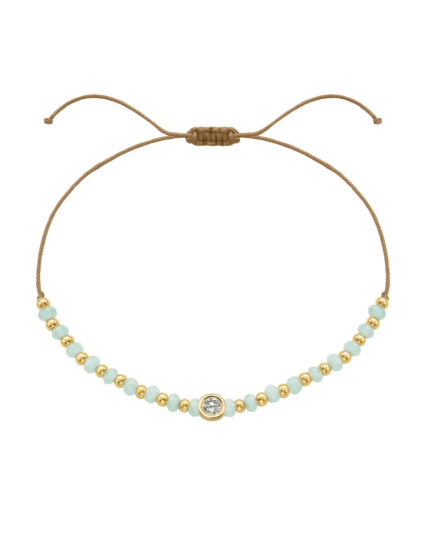 Apatite Gemstone String of Love Bracelet for Inspiration - 14K Yellow Gold Bracelets 14K Solid Gold Camel Large: 0.1ct