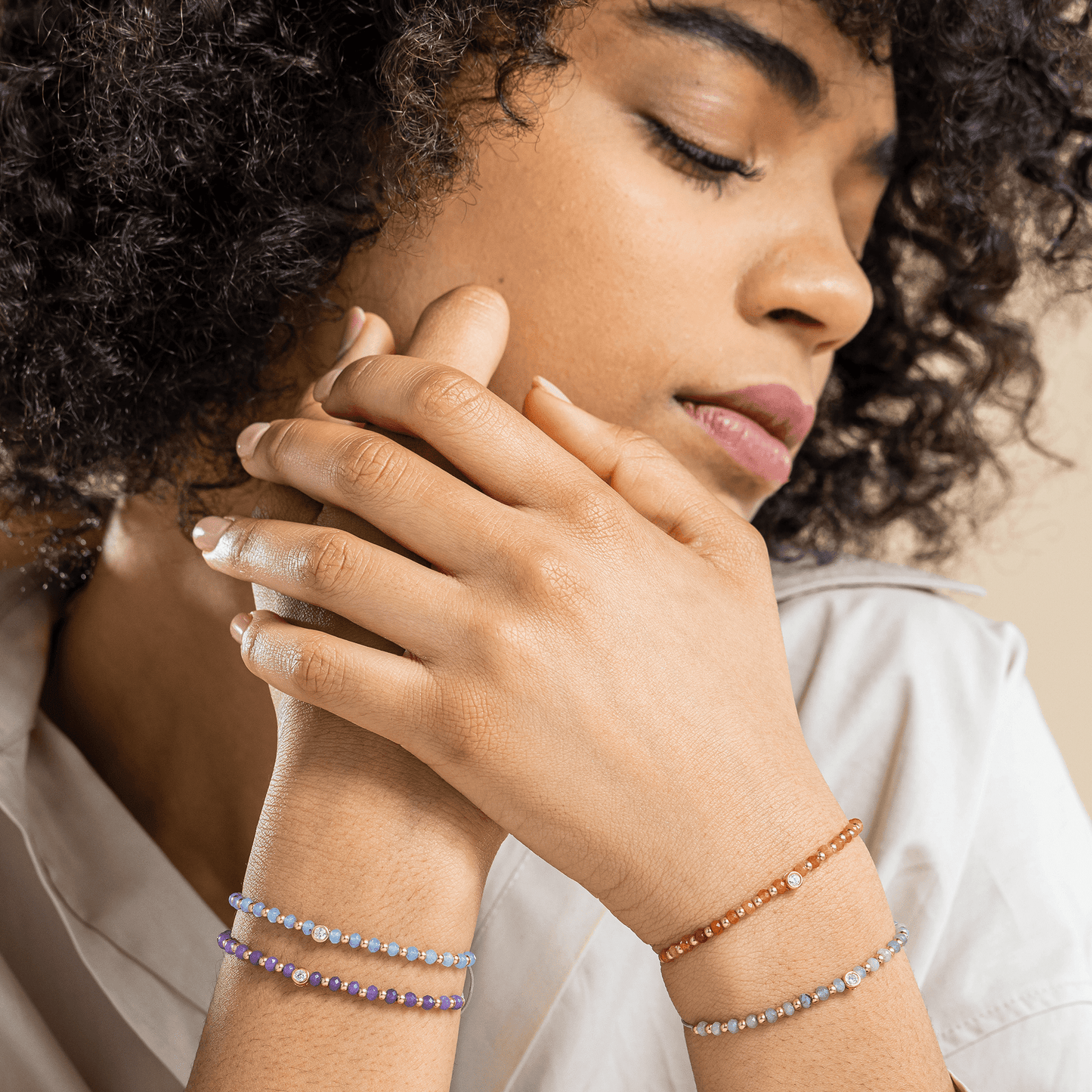 Apatite Gemstone String of Love Bracelet for Inspiration - 14K Yellow Gold Bracelets 14K Solid Gold