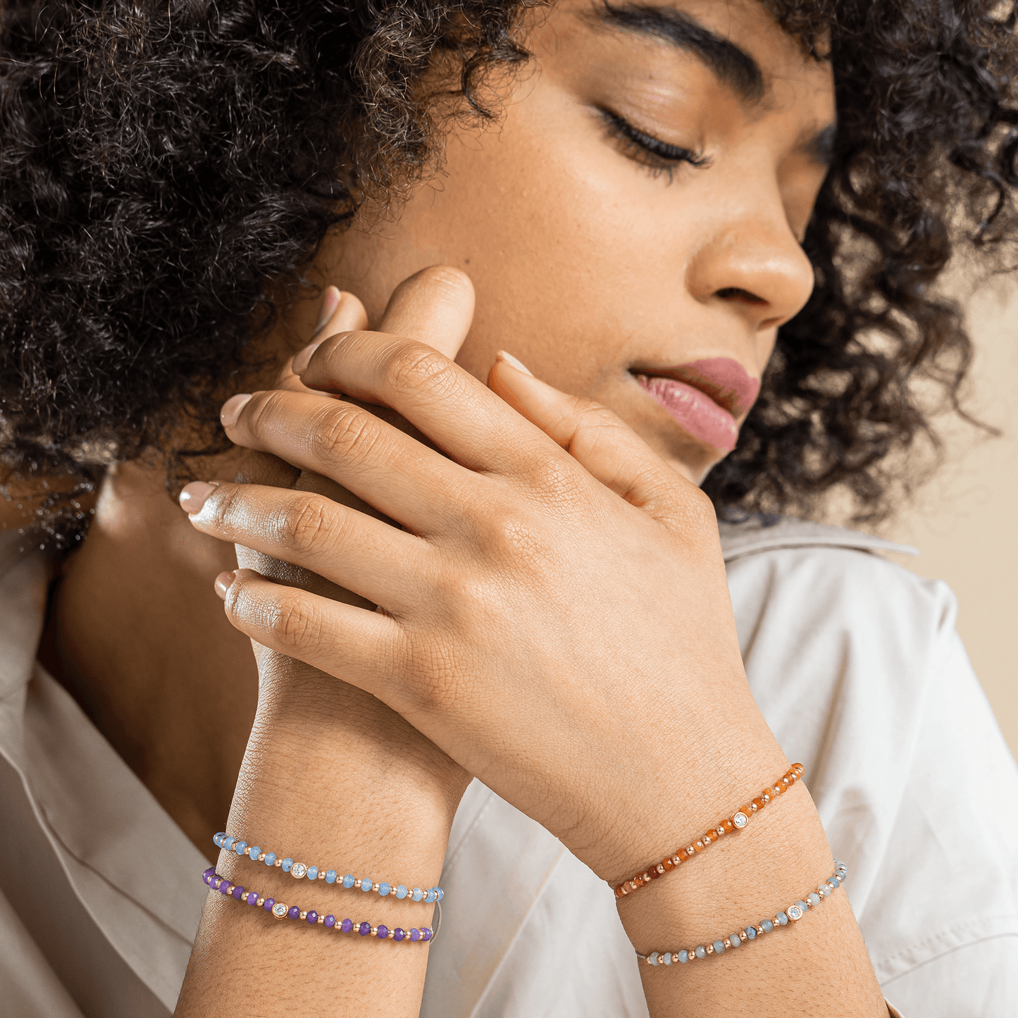 Apatite Gemstone String of Love Bracelet for Inspiration - 14K Rose Gold Bracelets 14K Solid Gold