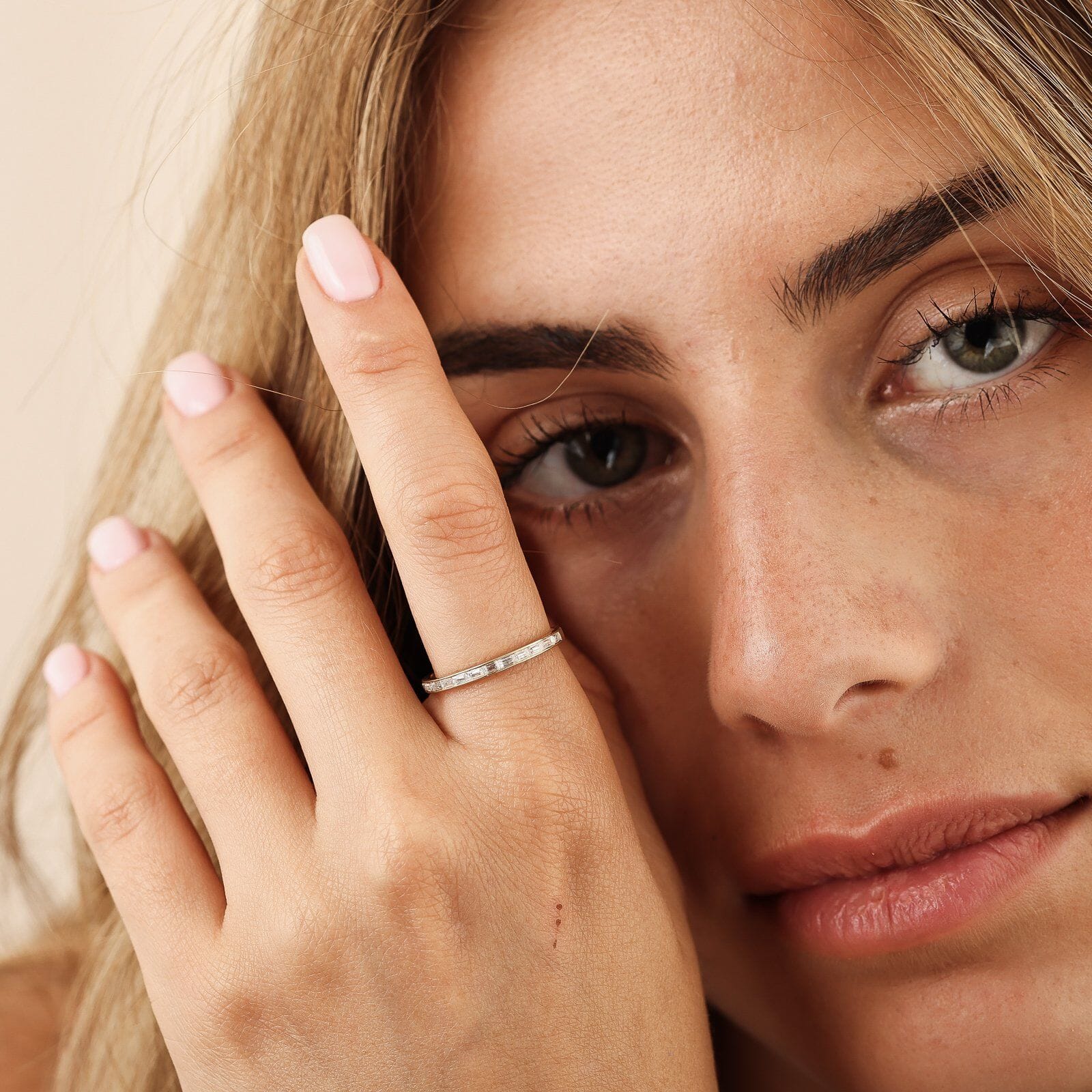 Baguette Eternity Ring - 14K Yellow Gold Rings 14K Solid Gold