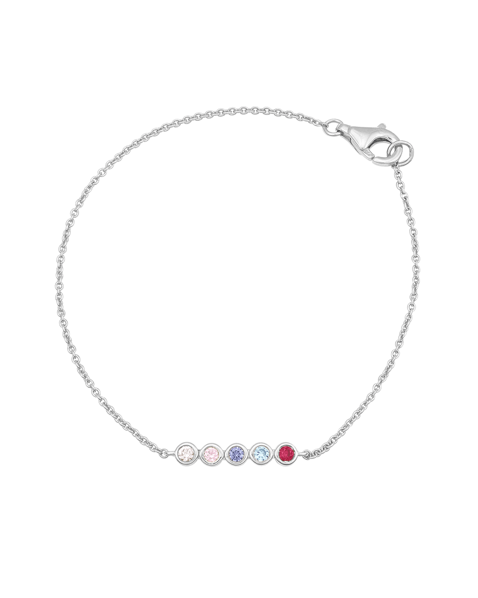 Bauble Birthstone Bracelet - 14K White Gold Bracelets magal-dev 1 Birthstone 6"