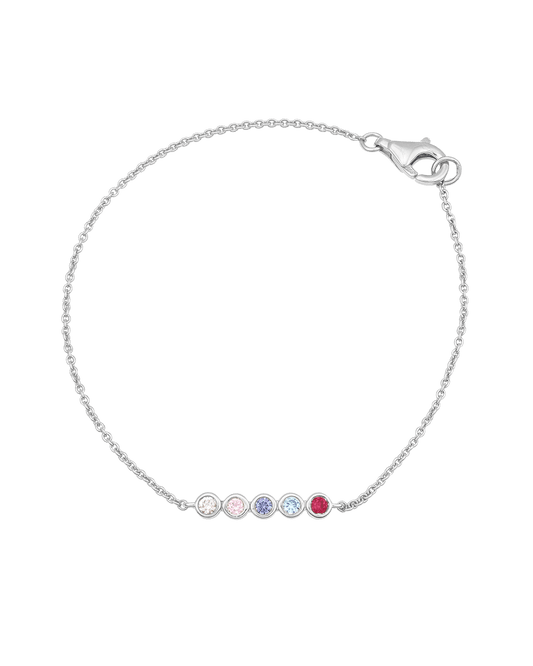 Bauble Birthstone Bracelet - 14K White Gold Bracelets magal-dev 1 Birthstone 6"