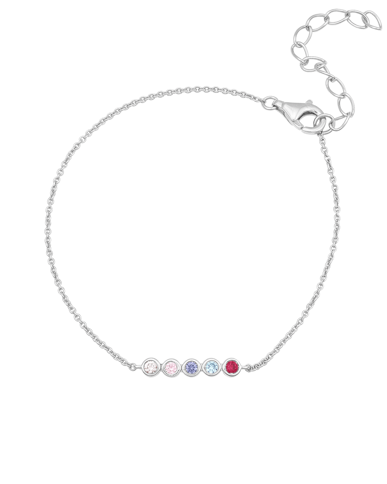 Bauble Birthstone Bracelet - 925 Sterling Silver Bracelets magal-dev 1 Birthstone 6"+1.5" Extender (S-M)