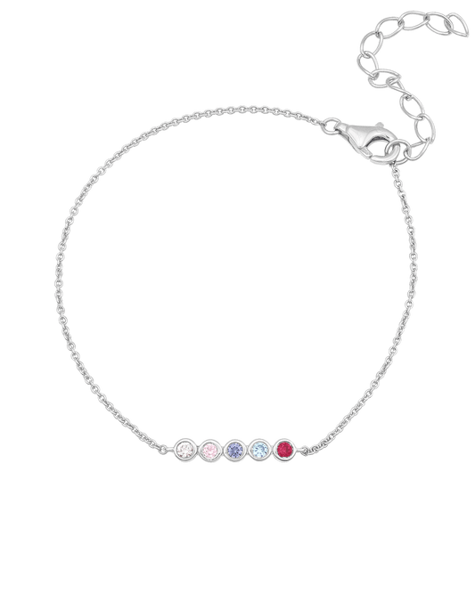 Bauble Birthstone Bracelet - 925 Sterling Silver Bracelets magal-dev 1 Birthstone 6"+1.5" Extender (S-M)