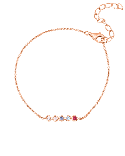 Bauble Birthstone Bracelet - 18K Rose Vermeil Bracelets magal-dev 1 Birthstone 6"+1.5" Extender (S-M)