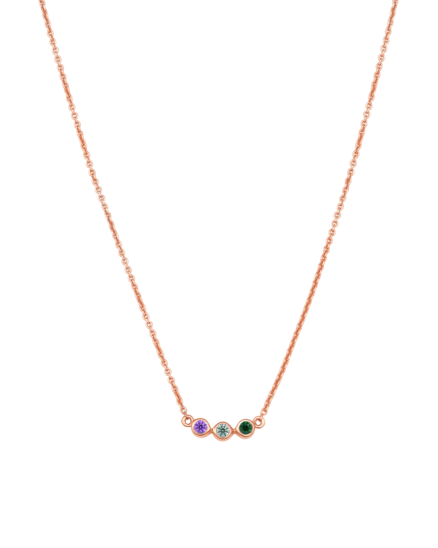 Bauble Birthstone Necklace - 18K Rose Vermeil Necklaces Gold Vermeil 3 Birthstones Small - 16"
