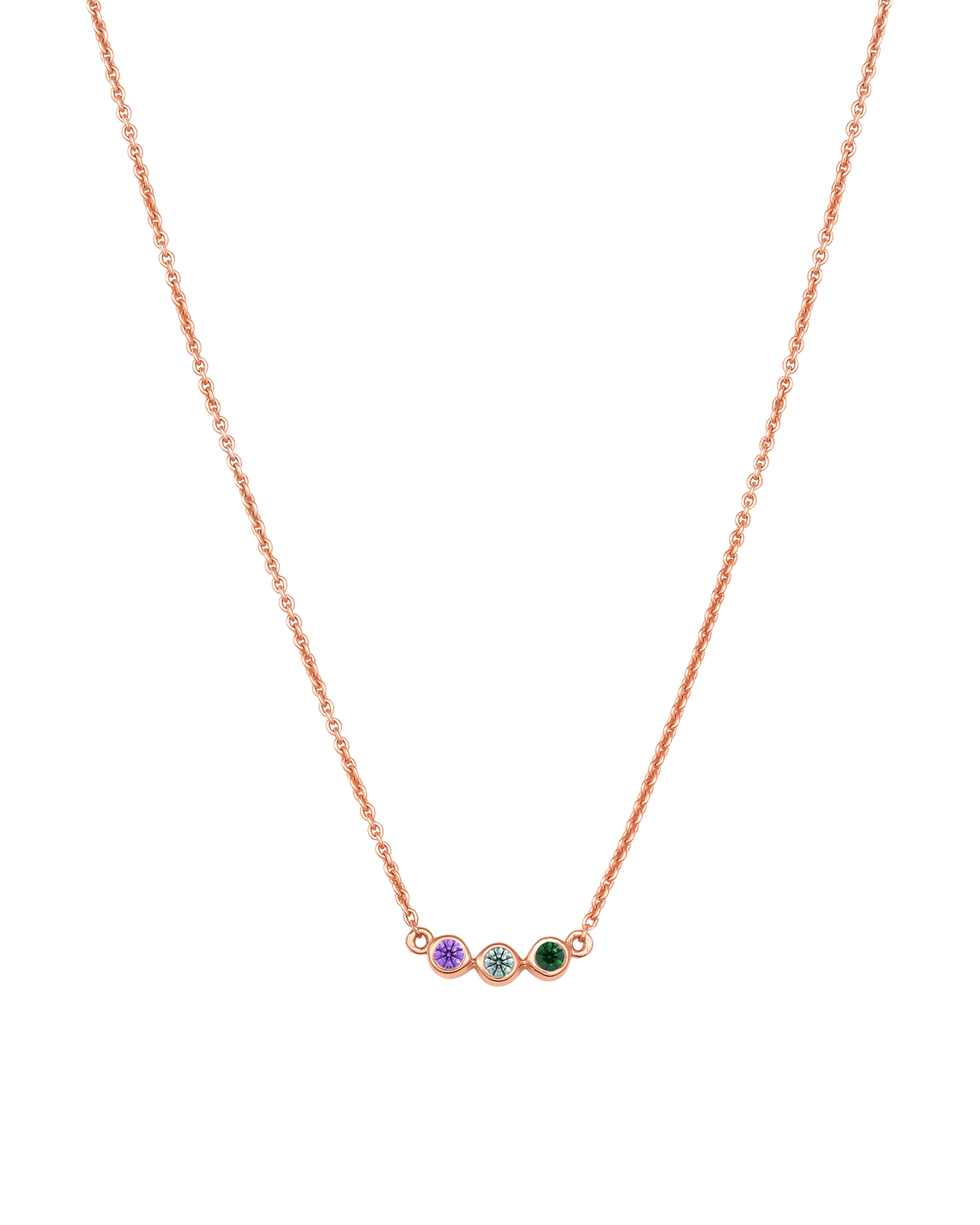 Bauble Birthstone Necklace - 18K Rose Vermeil Necklaces Gold Vermeil 3 Birthstones Small - 16"