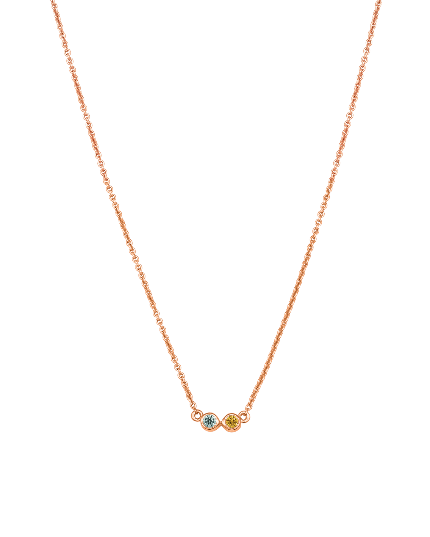 Bauble Birthstone Necklace - 18K Rose Vermeil Necklaces Gold Vermeil 2 Birthstones Small - 16"