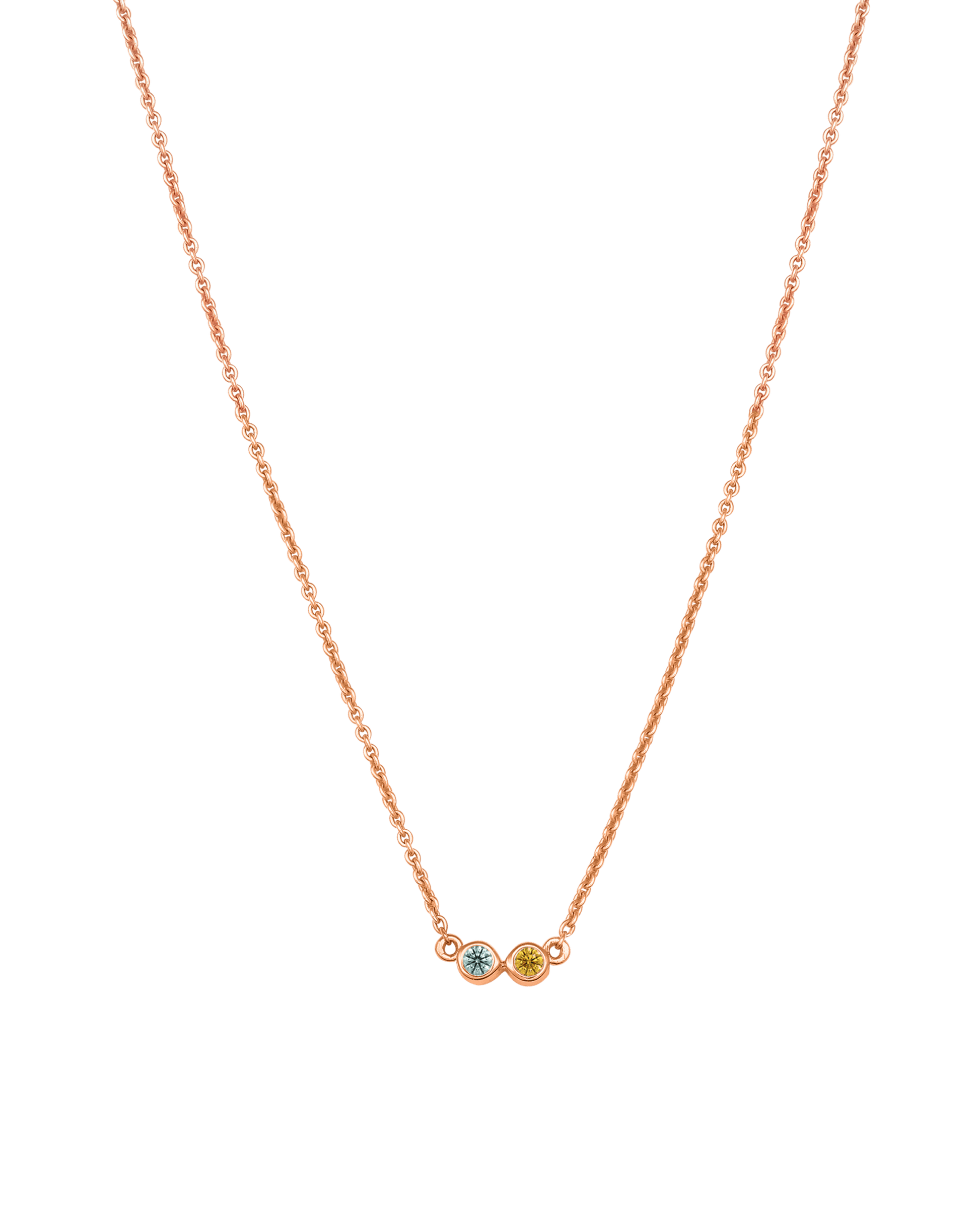 Bauble Birthstone Necklace - 18K Rose Vermeil Necklaces Gold Vermeil 2 Birthstones Small - 16"
