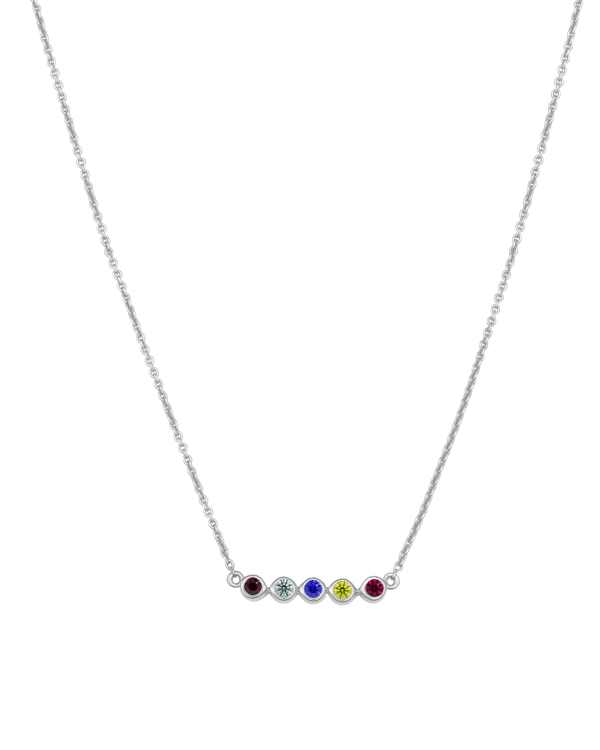 Bauble Birthstone Necklace - 14K White Gold Necklaces Gold Vermeil 5 Birthstones Small - 16"