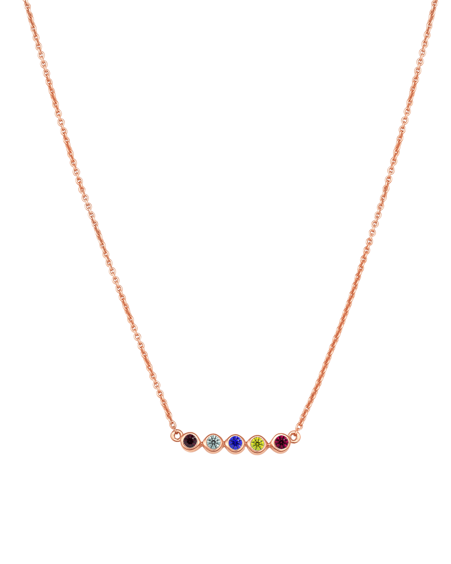 Bauble Birthstone Necklace - 18K Rose Vermeil Necklaces Gold Vermeil 5 Birthstones Small - 16"