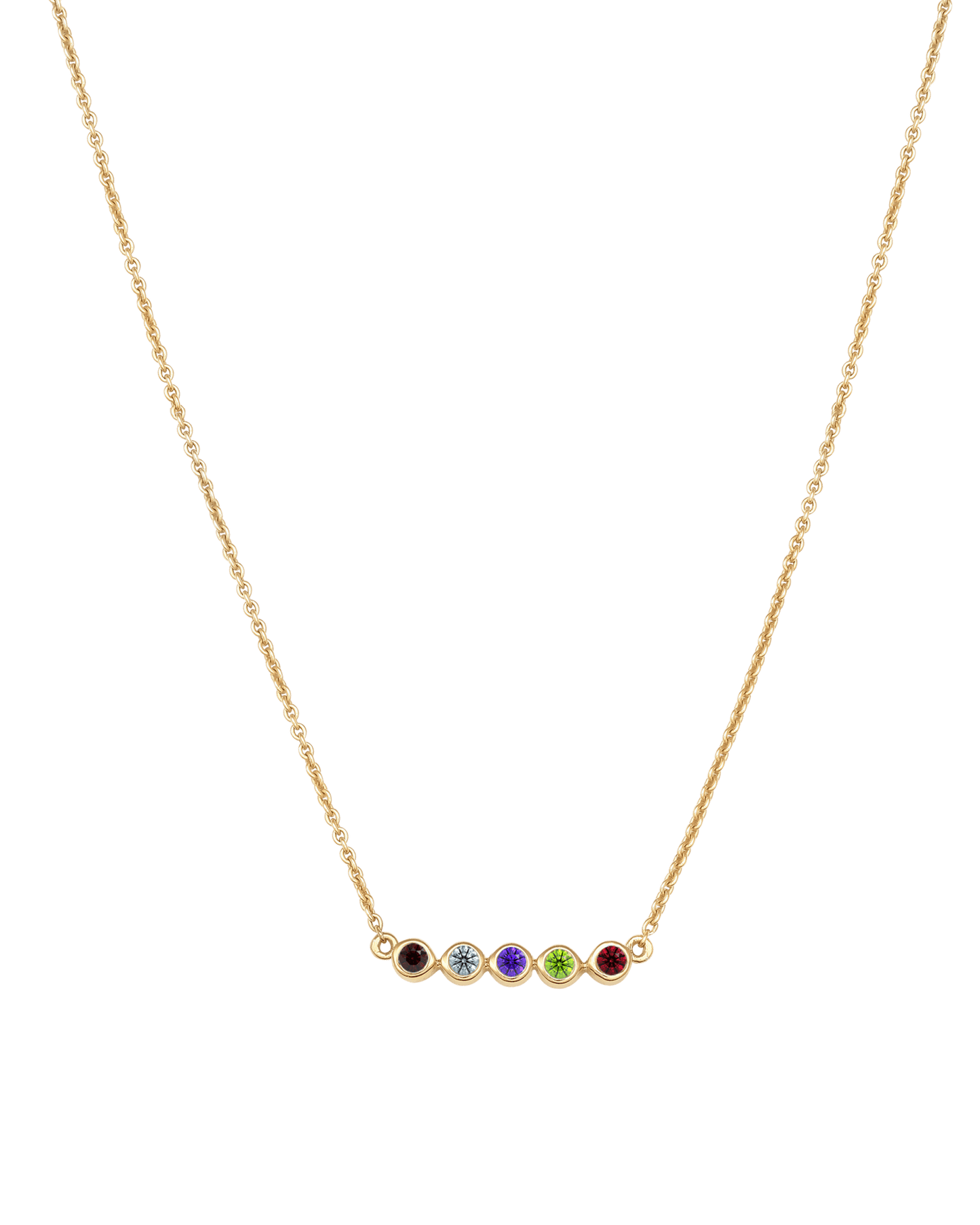 Bauble Birthstone Necklace - 14K Yellow Gold Necklaces Gold Vermeil 5 Birthstones Small - 16"