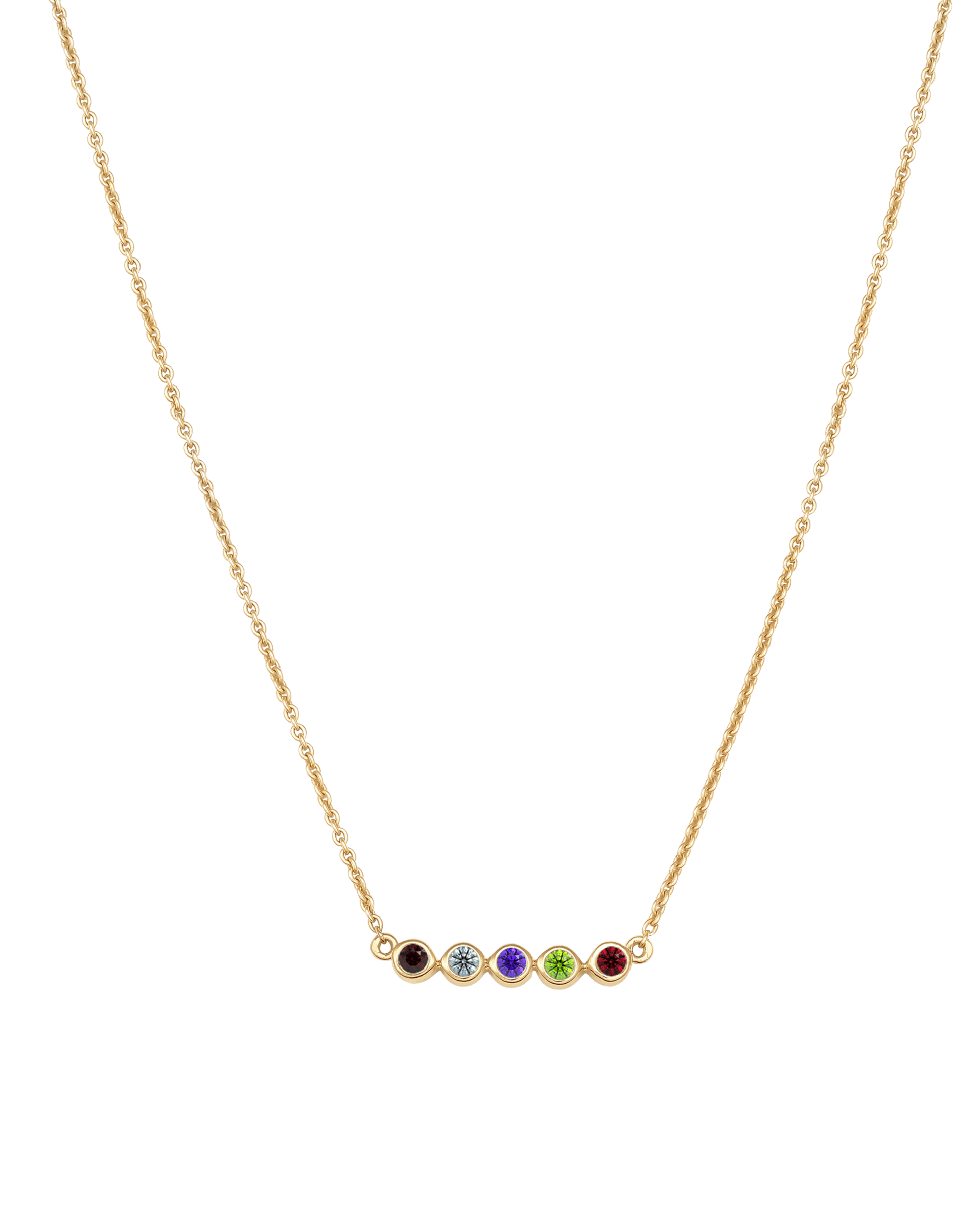 Bauble Birthstone Necklace - 18K Gold Vermeil Necklaces Gold Vermeil 5 Birthstones Small - 16"
