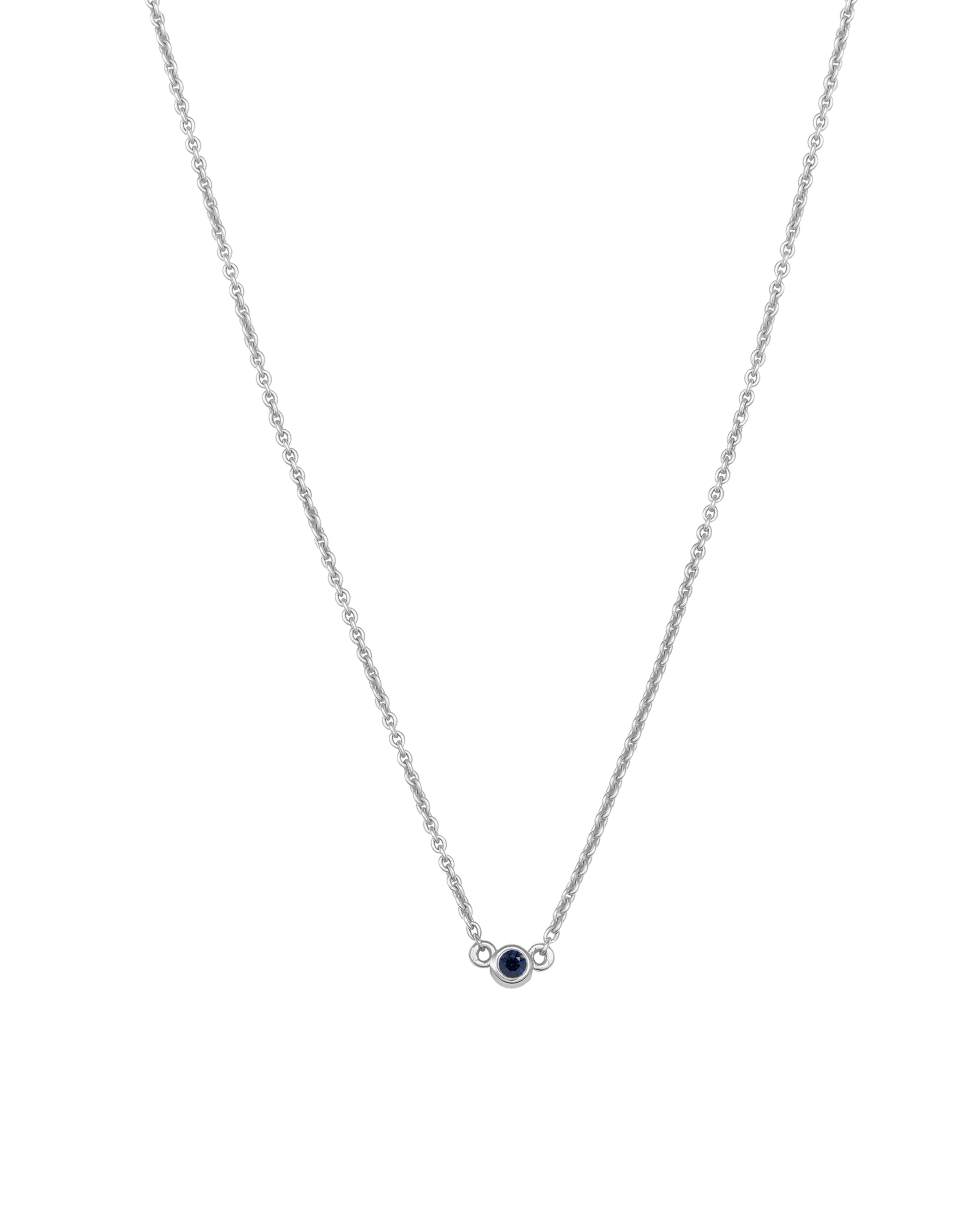 Bauble Birthstone Necklace - 14K White Gold Necklaces Gold Vermeil 1 Birthstone Small - 16"