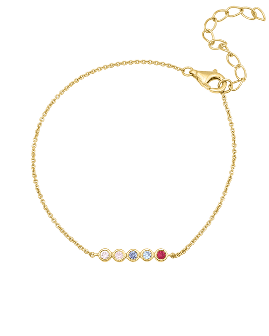 Bauble Birthstone Bracelet - 18K Gold Vermeil Bracelets magal-dev 1 Birthstone 6"+1.5" Extender (S-M)