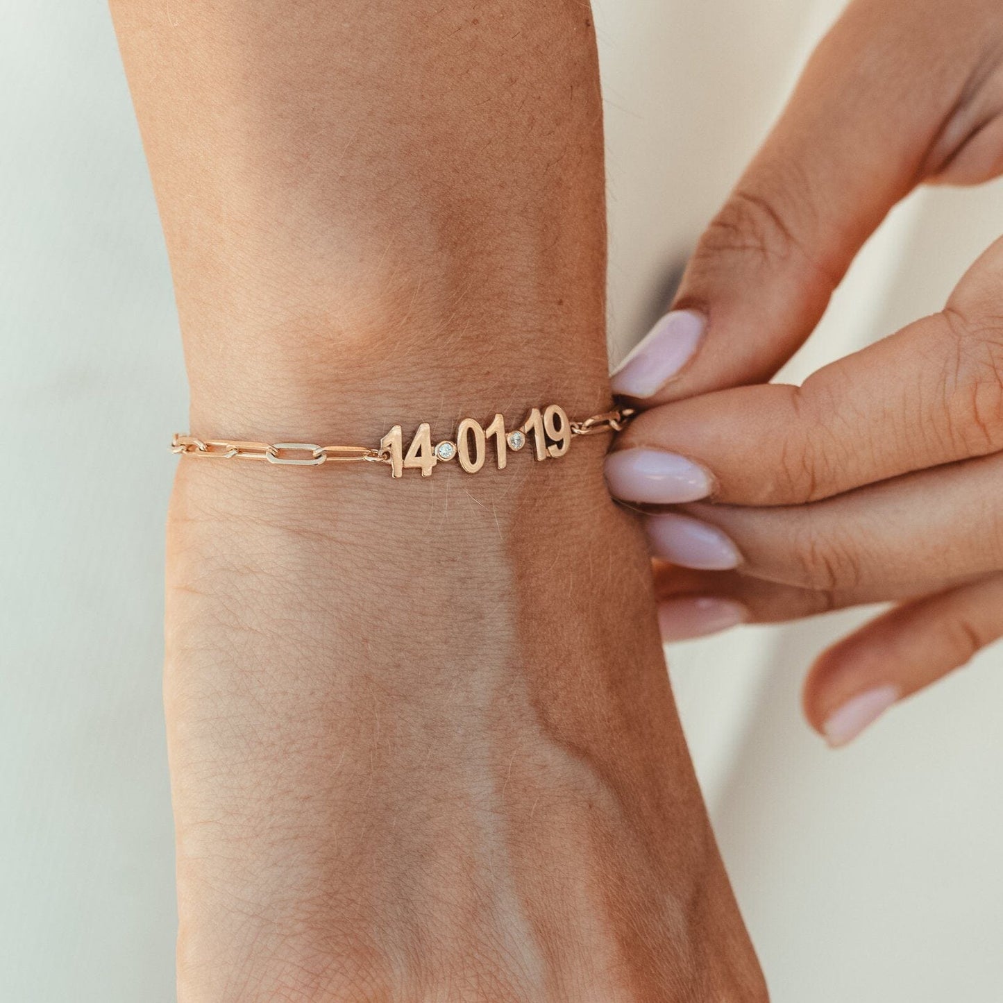 Birthdate Diamond Bracelet - 14K White Gold Bracelets magal-dev