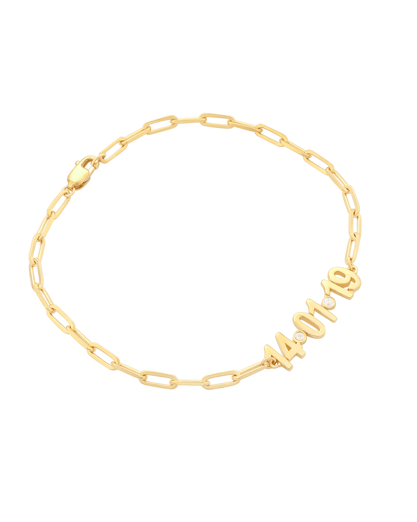Birthdate Diamond Bracelet - 14K Yellow Gold Bracelets magal-dev 6"