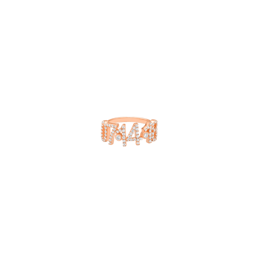 Birthdate Paved Diamond Ring - 14K Rose Gold Rings magal-dev US 4