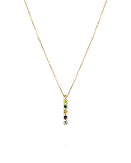 Birthstone Bar Chain Necklace - 18K Gold Vermeil Necklaces Gold Vermeil 1 Birthstone Small - 16"