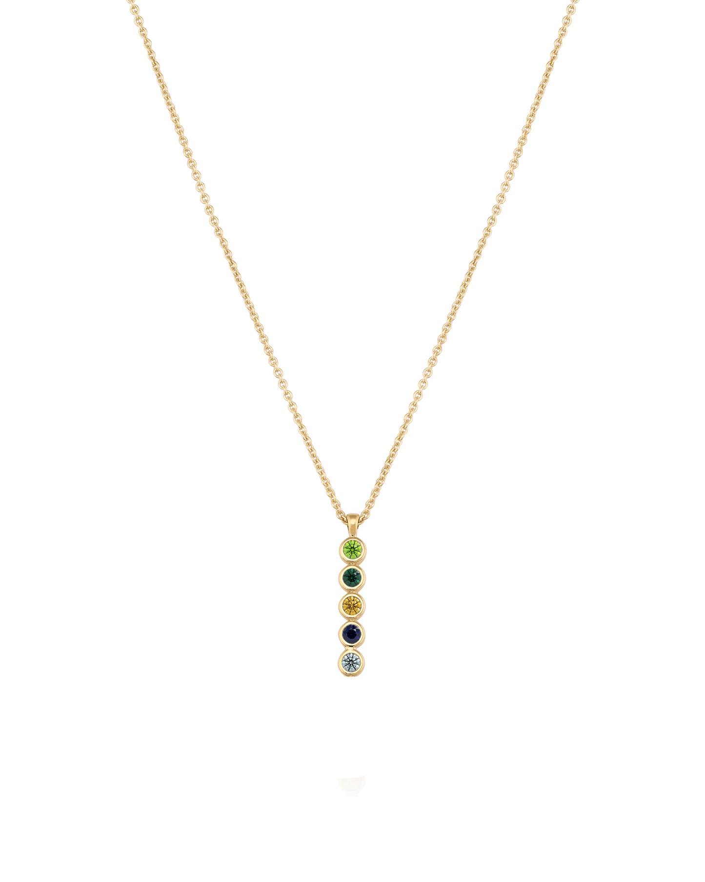 Birthstone Bar Chain Necklace - 925 Sterling Silver Necklaces 925 Silver