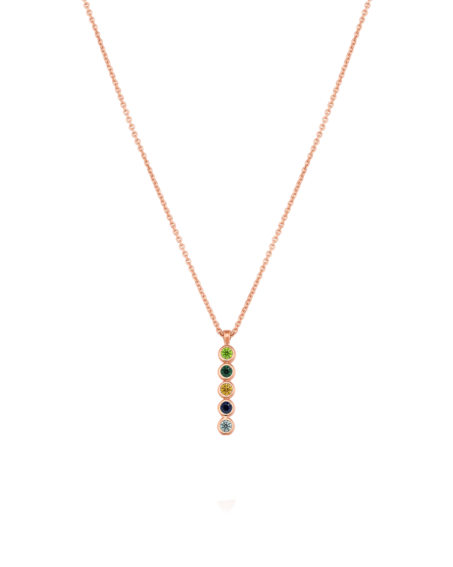 Birthstone Bar Chain Necklace - 18K Rose Vermeil Necklaces Gold Vermeil 1 Birthstone Small - 16"