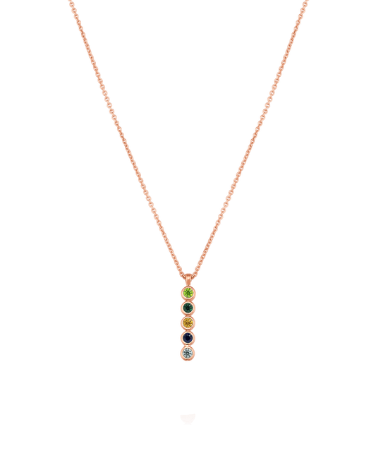 Birthstone Bar Chain Necklace - 18K Rose Vermeil Necklaces Gold Vermeil 1 Birthstone Small - 16"