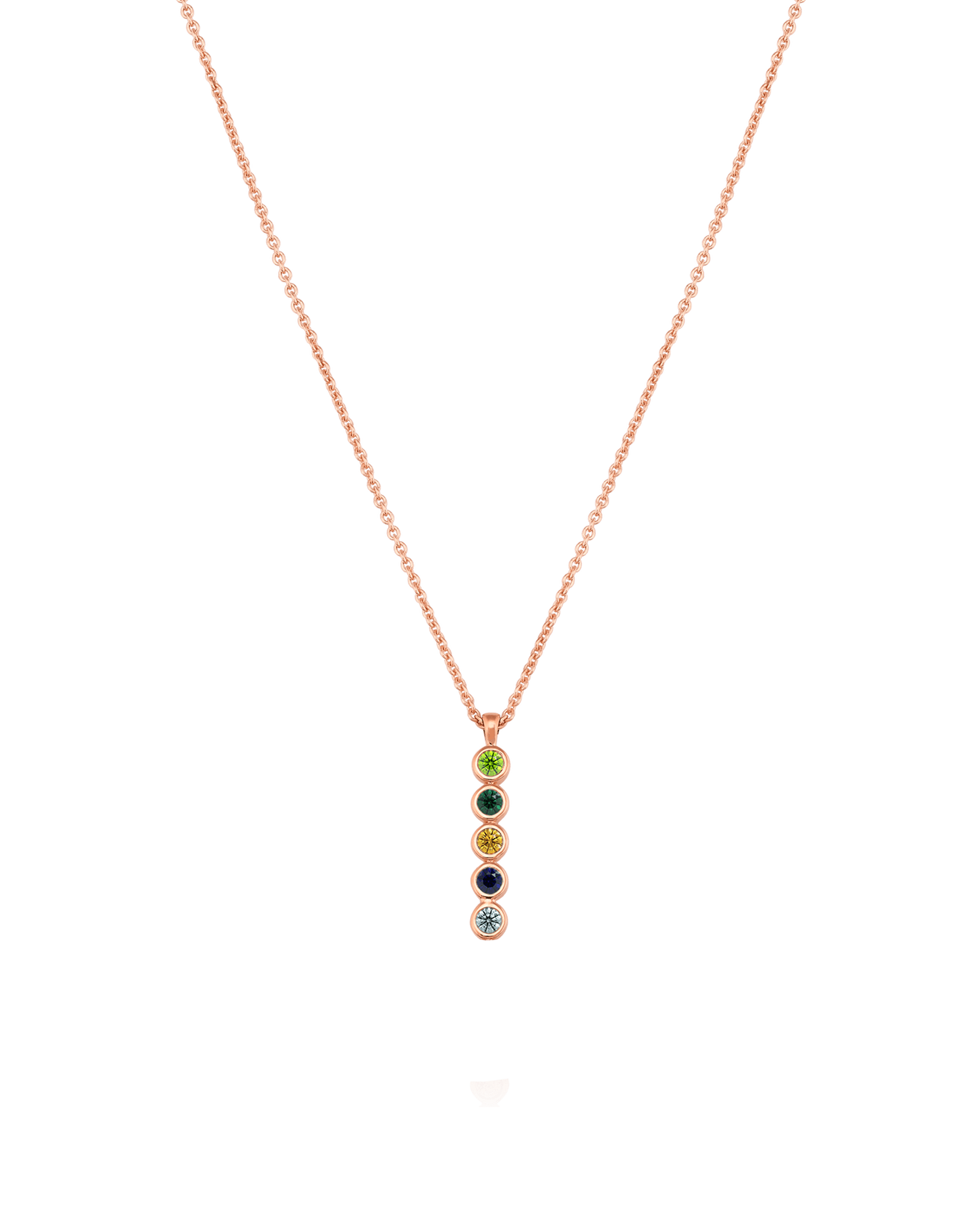 Birthstone Bar Chain Necklace - 925 Sterling Silver Necklaces 925 Silver