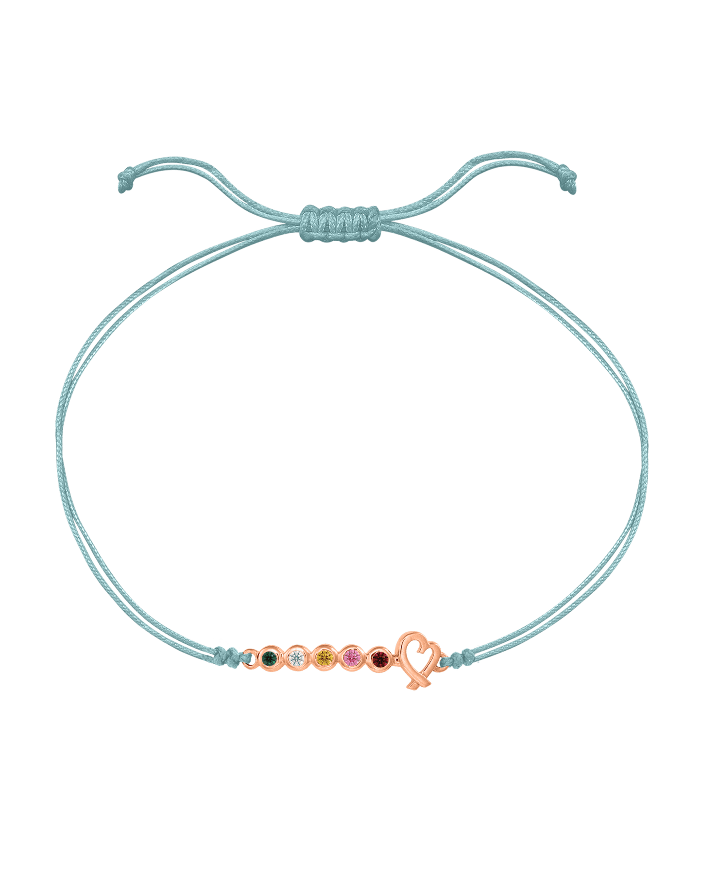 Birthstone Bar Heart Bracelet - 14K Rose Gold Bracelets 14K Solid Gold Turquoise 2