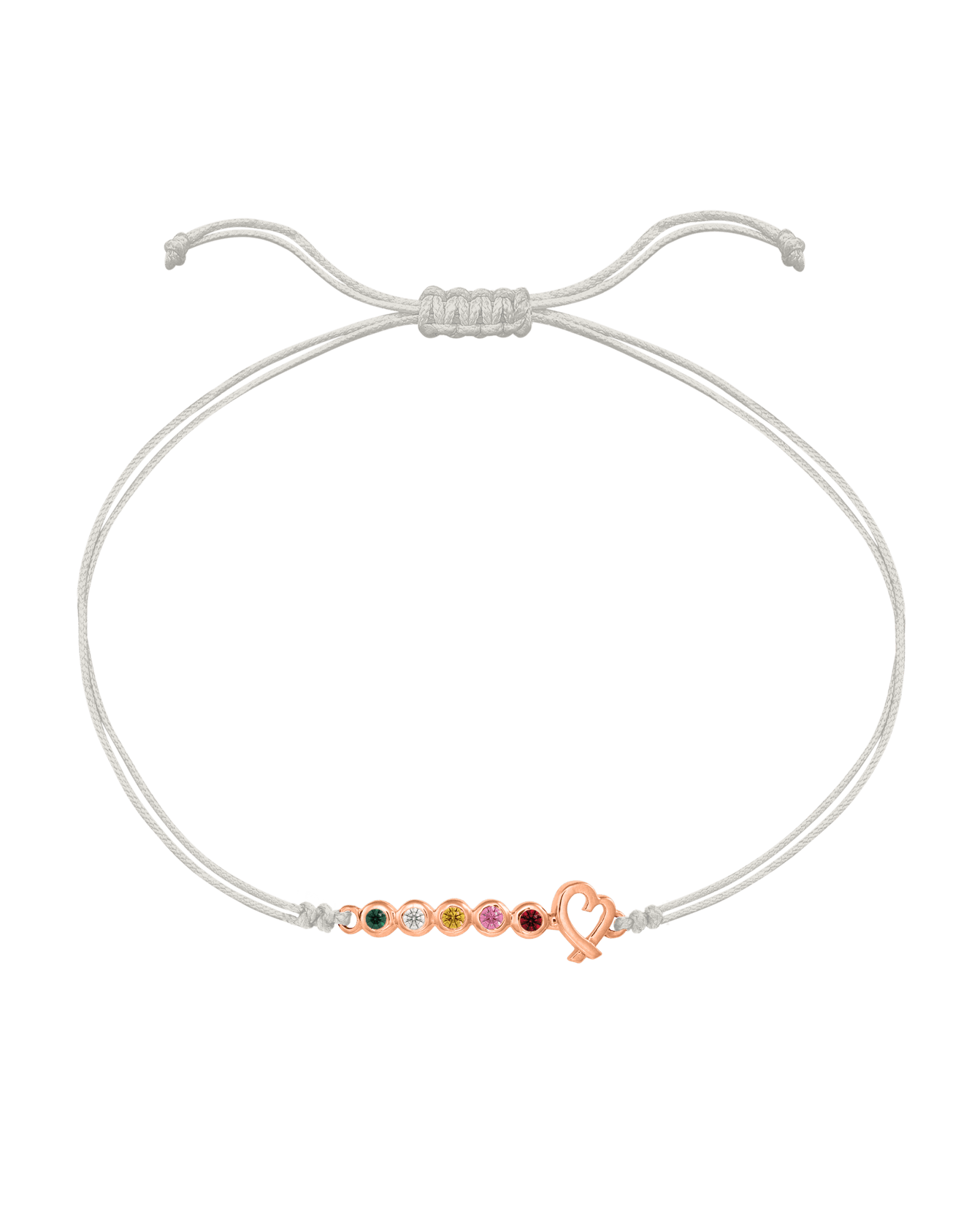 Birthstone Bar Heart Bracelet - 14K Rose Gold Bracelets 14K Solid Gold Pearl 2