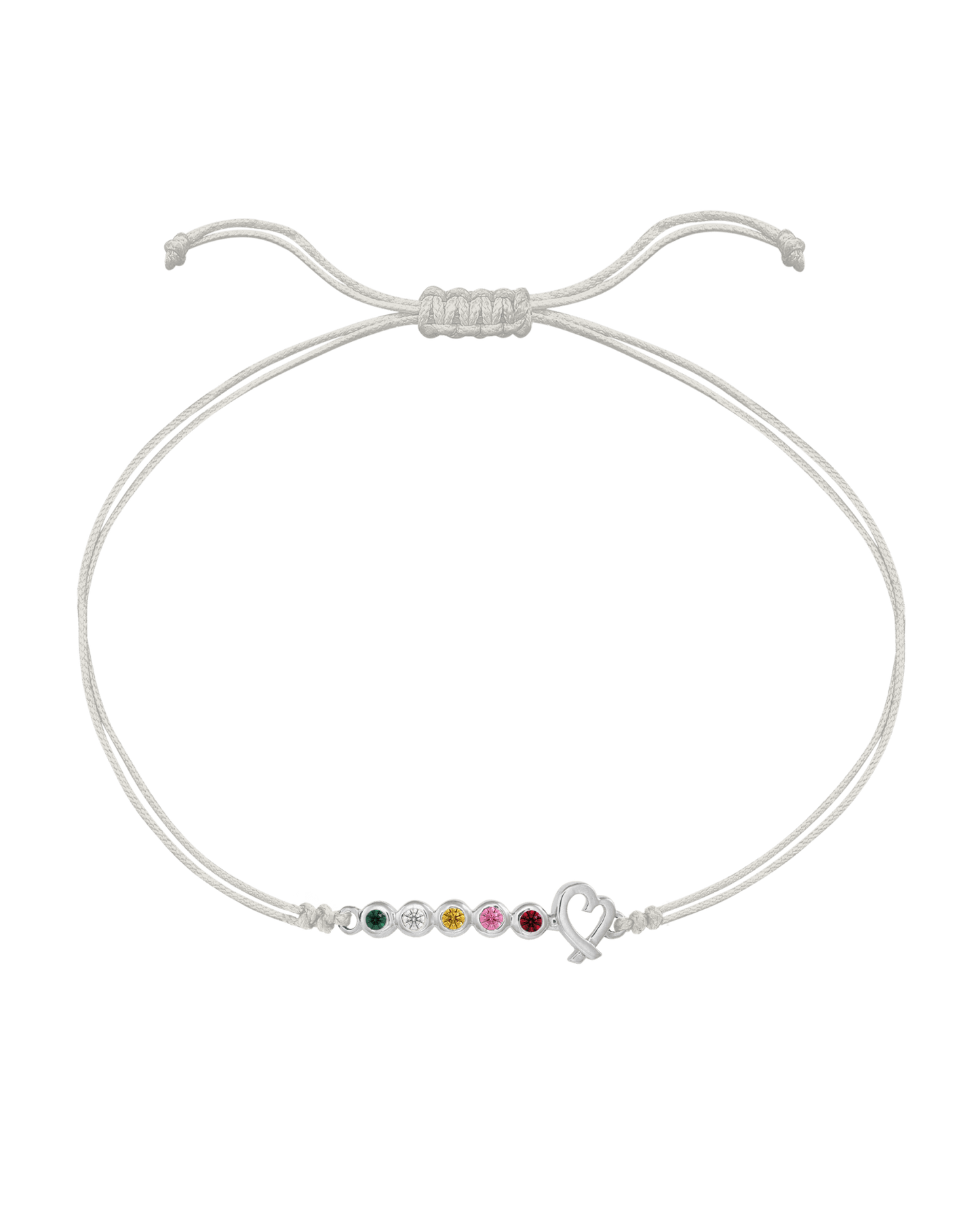 Birthstone Bar Heart Bracelet - 14K White Gold Bracelets 14K Solid Gold Pearl 2
