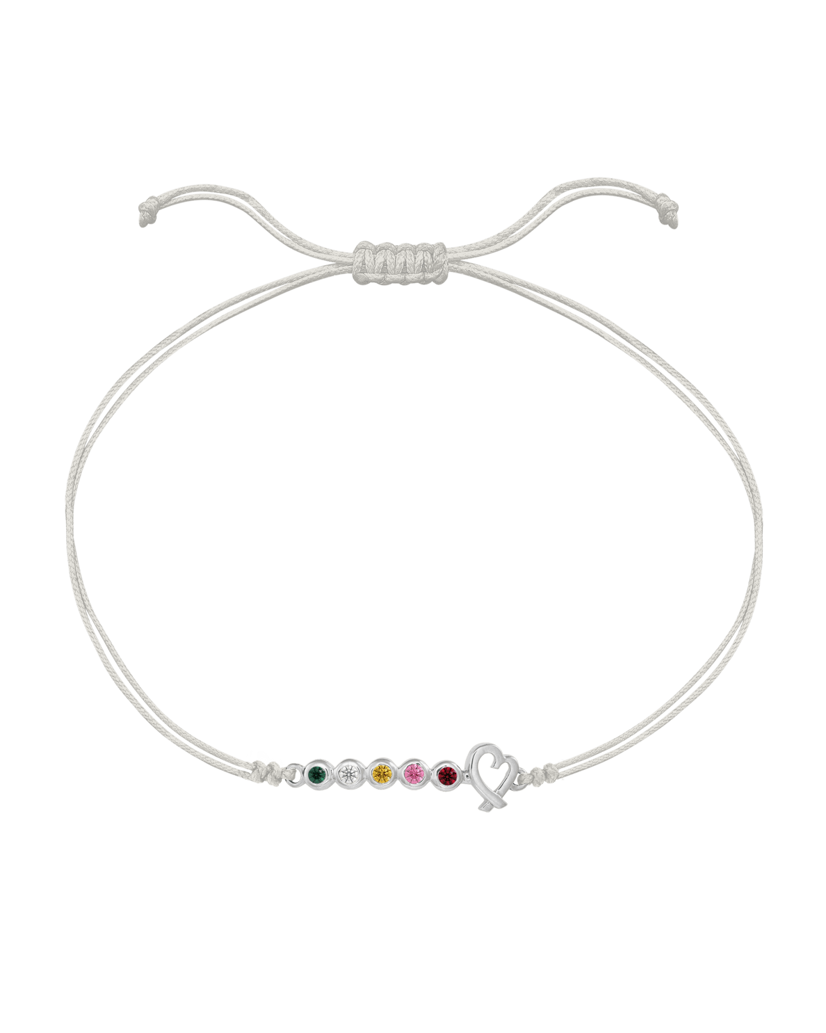 Birthstone Bar Heart Bracelet - 14K White Gold Bracelets 14K Solid Gold Pearl 2