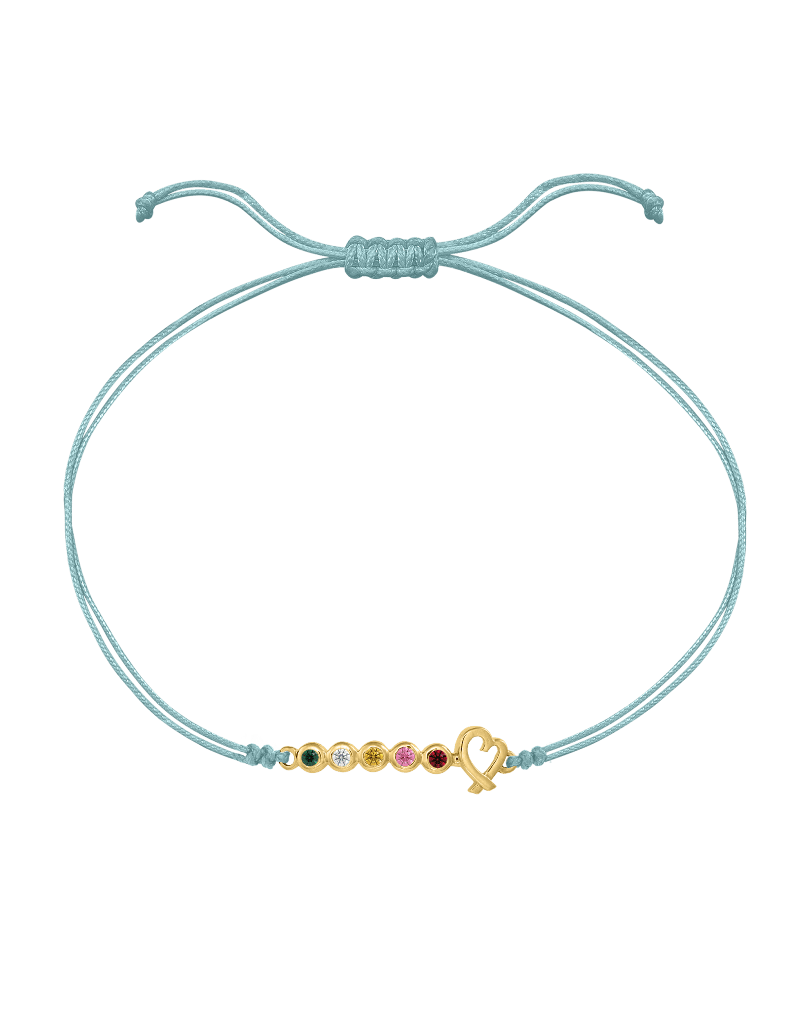 Birthstone Bar Heart Bracelet - 14K Yellow Gold Bracelets 14K Solid Gold Turquoise 2