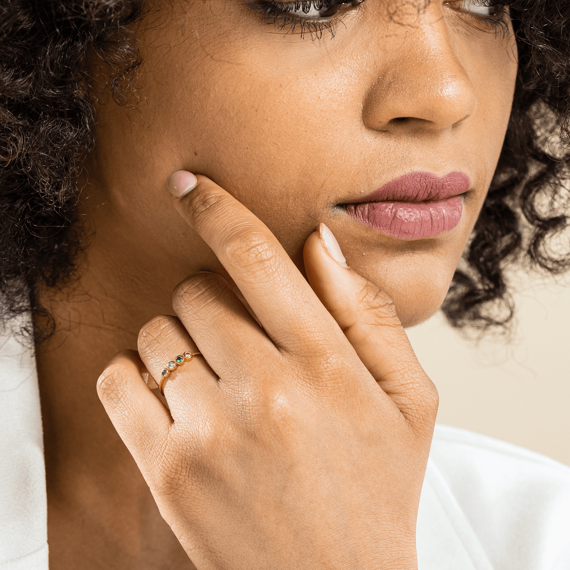 Birthstone Bar Ring - 14K Rose Gold Rings magal-dev