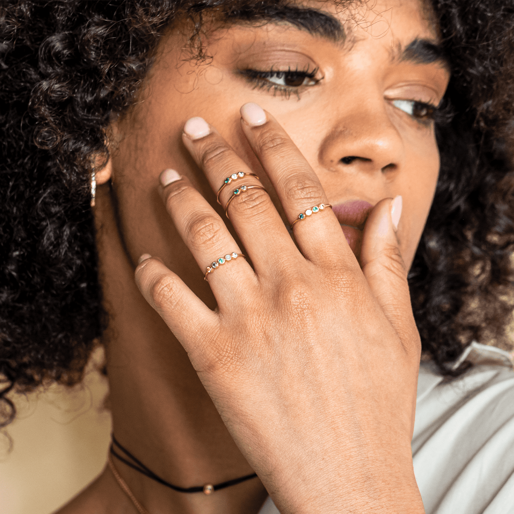 Birthstone Bar Ring - 14K Rose Gold Rings magal-dev