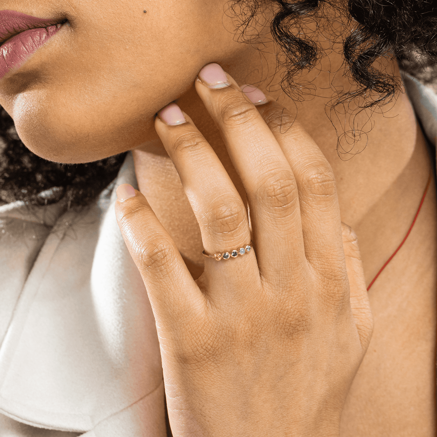 Birthstone Bar Ring - 14K Rose Gold Rings magal-dev