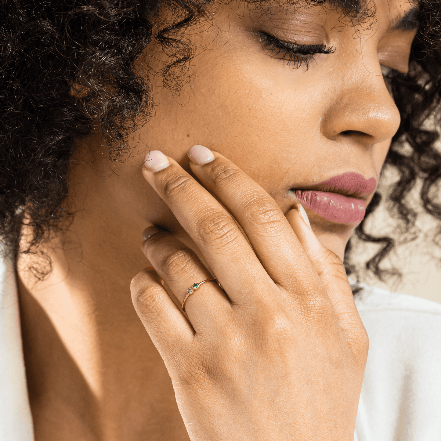 Birthstone Bar Ring - 14K White Gold Rings magal-dev