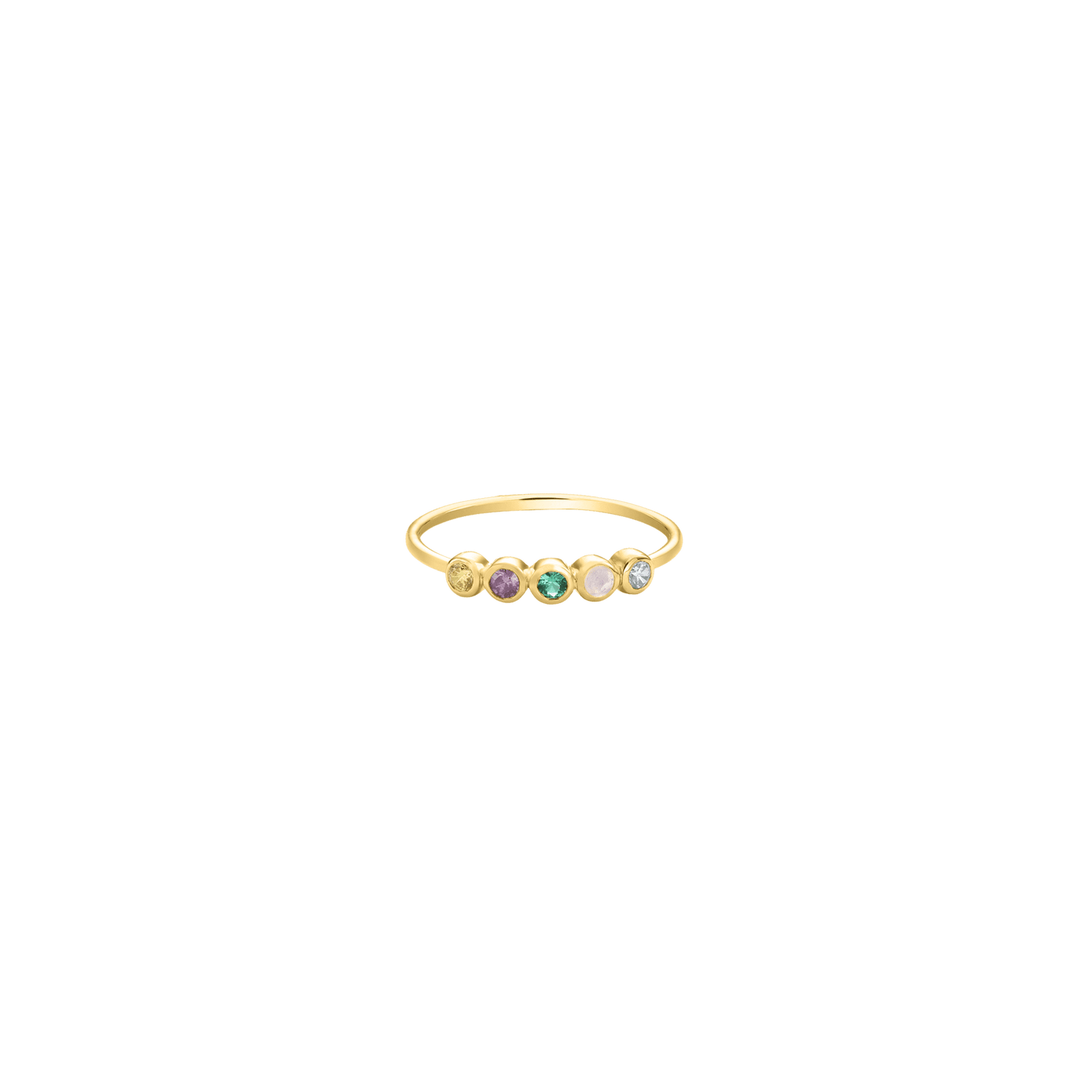 Birthstone Bar Ring - 18K Gold Vermeil Rings magal-dev 2 Birthstones US 4