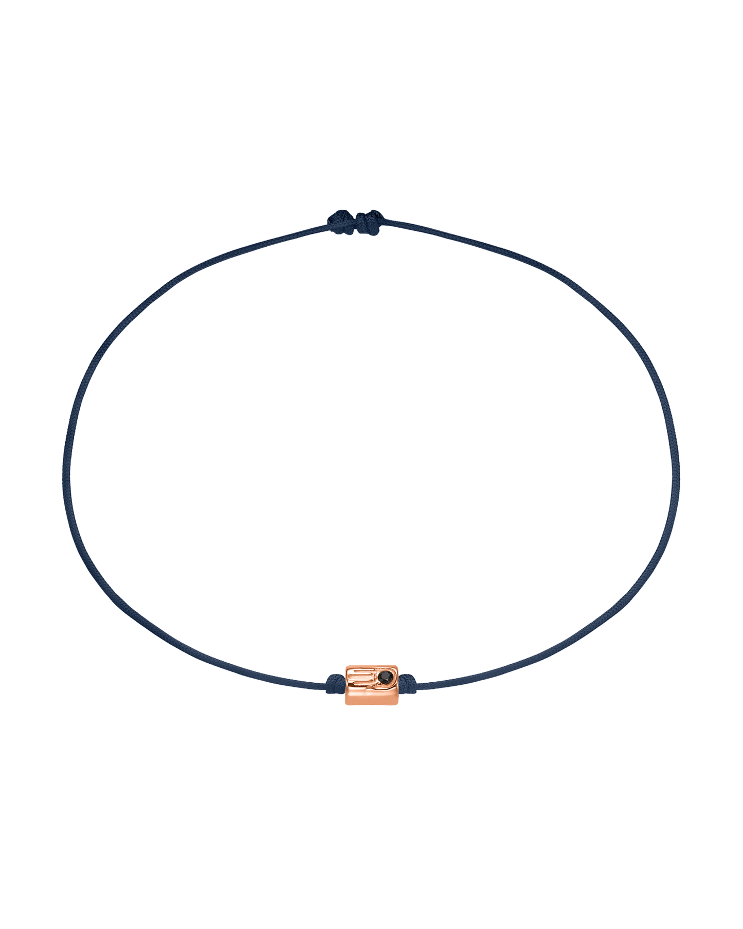 Black Diamond Hamsa Bracelet - 14K Rose Gold Bracelets magal-dev Navy Blue