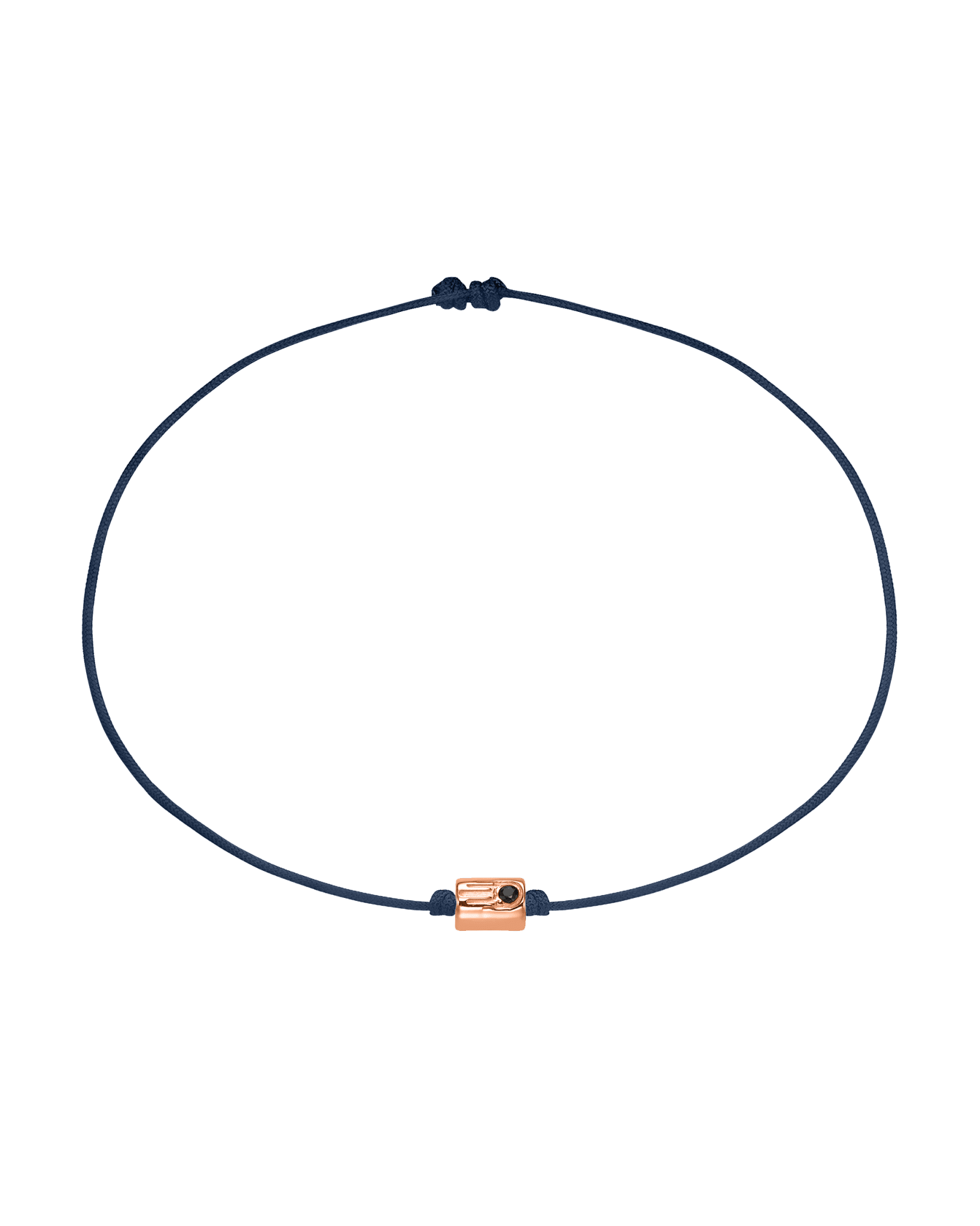 Black Diamond Hamsa Bracelet - 14K Rose Gold Bracelets magal-dev Navy Blue