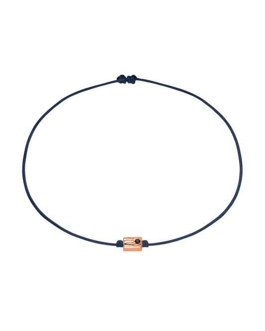 Black Diamond Hamsa Bracelet - 14K Rose Gold Bracelets magal-dev Navy Blue