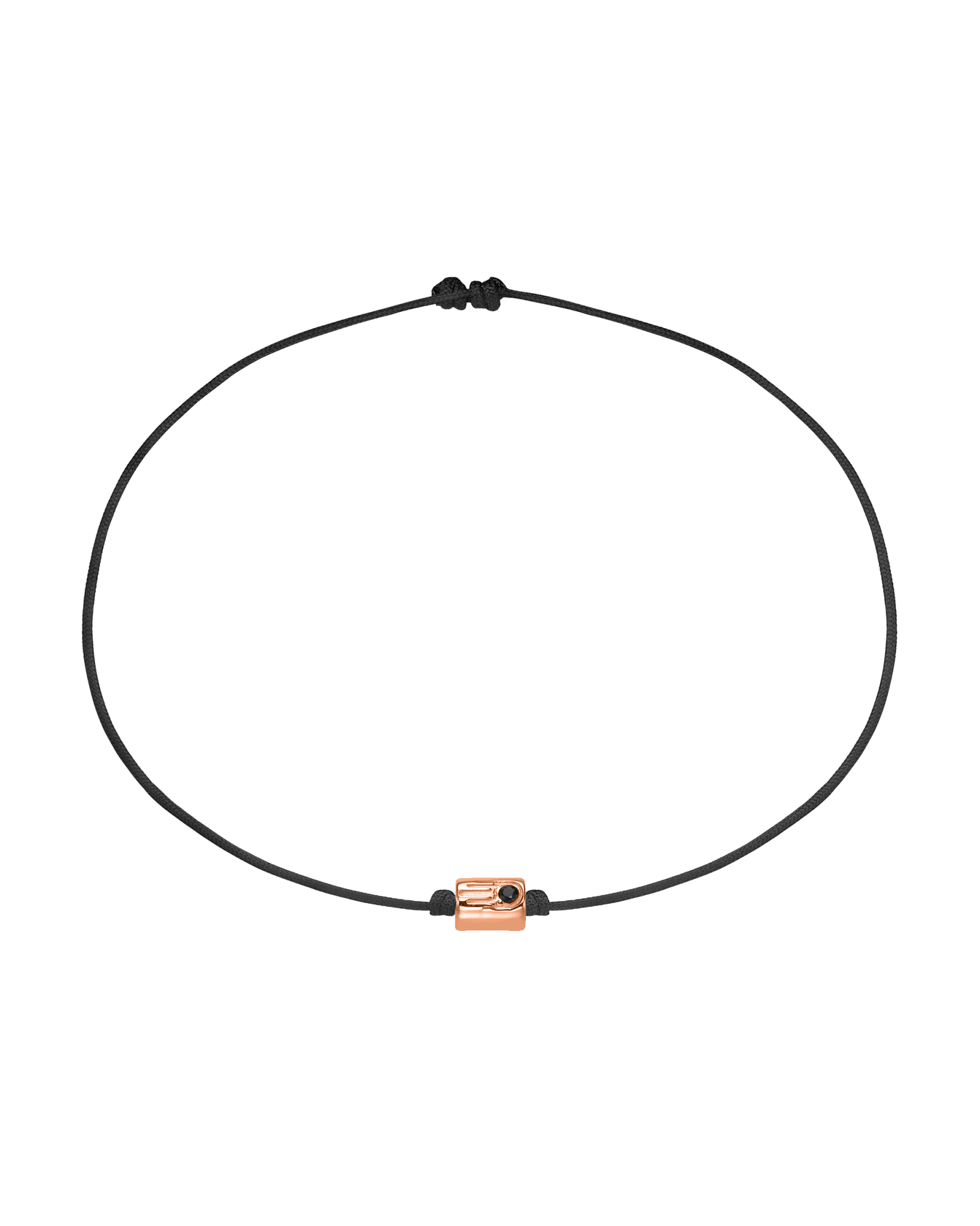 Black Diamond Hamsa Bracelet - 14K Rose Gold Bracelets magal-dev Black