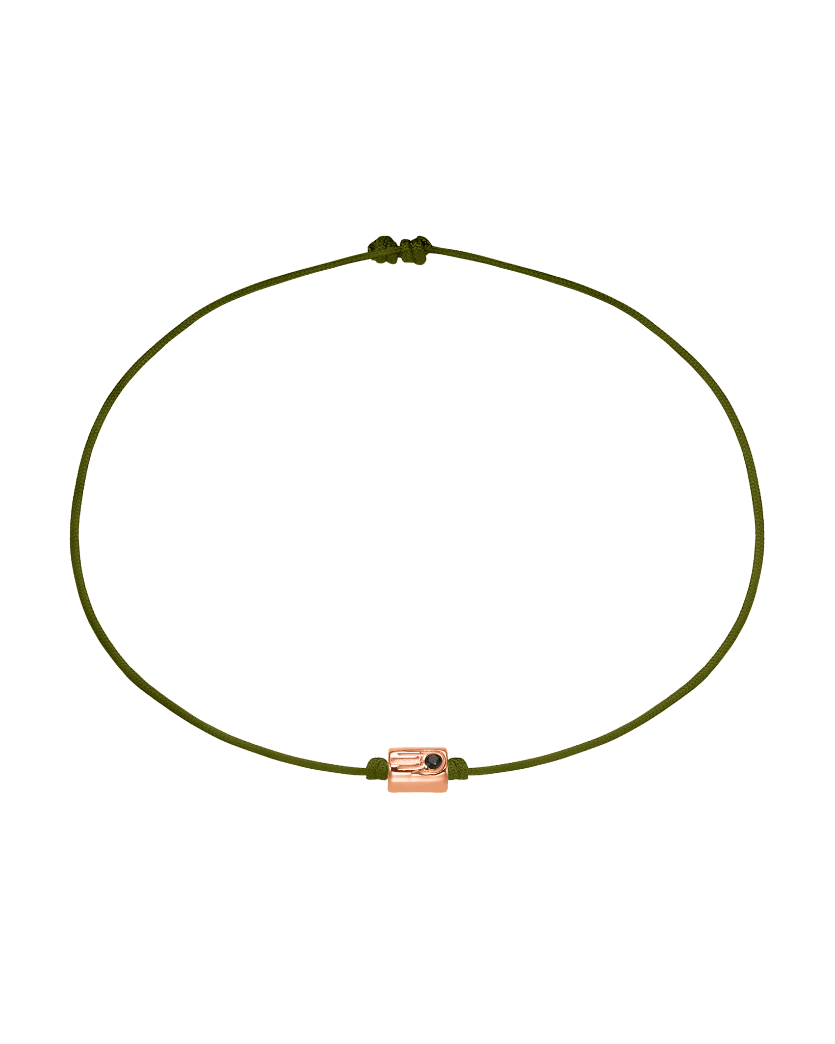Black Diamond Hamsa Bracelet - 14K Rose Gold Bracelets magal-dev Dark Green