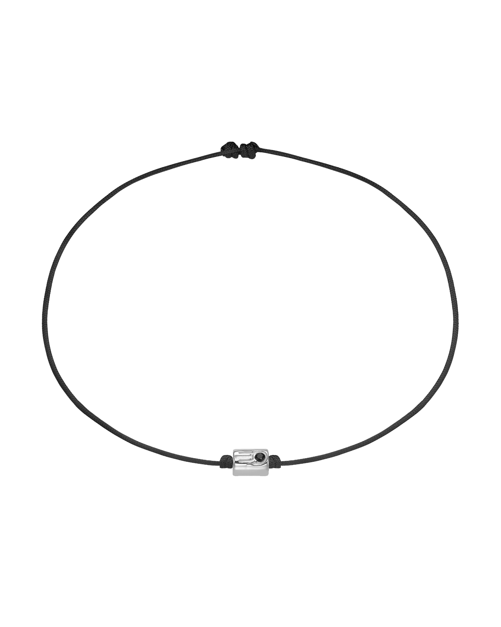 Black Diamond Hamsa Bracelet - 14K White Gold Bracelets magal-dev Black