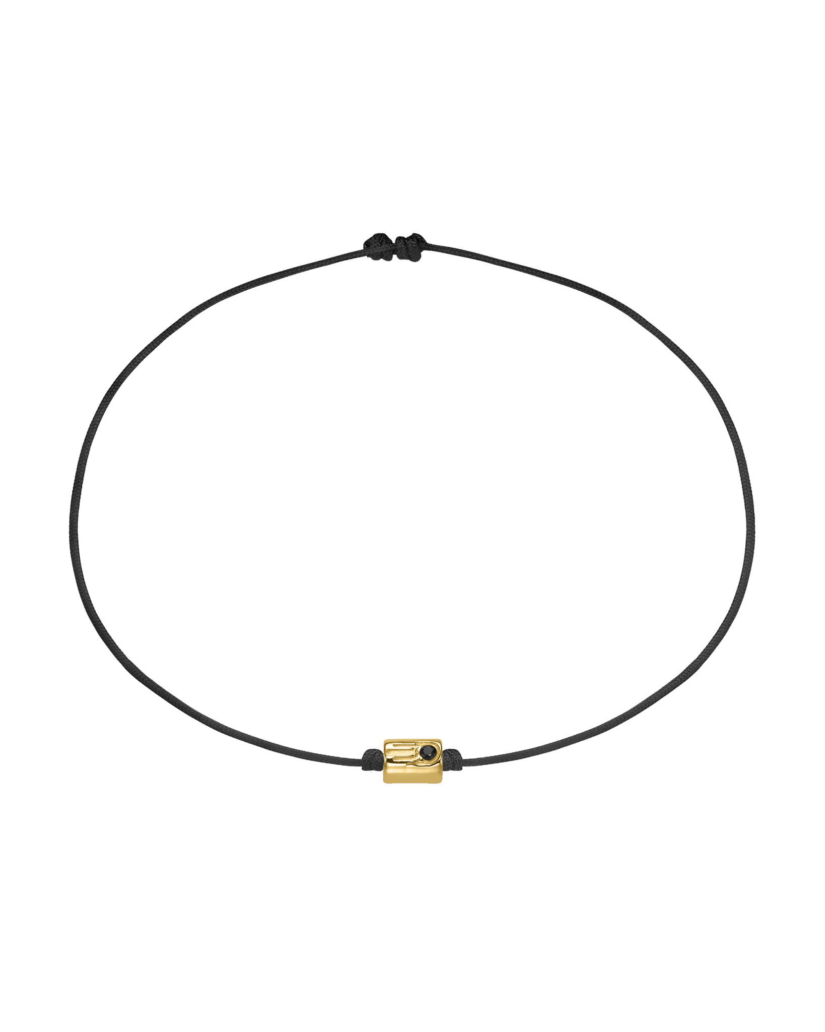Black Diamond Hamsa Bracelet - 14K Yellow Gold Bracelets magal-dev Black